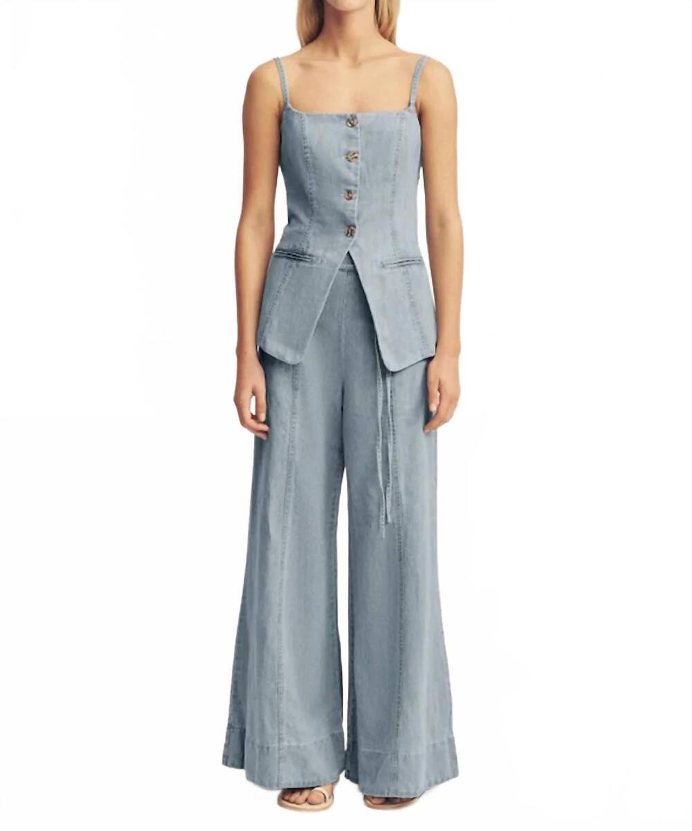NEW SHONA JOY ellsworth tailored top in bleached blue
